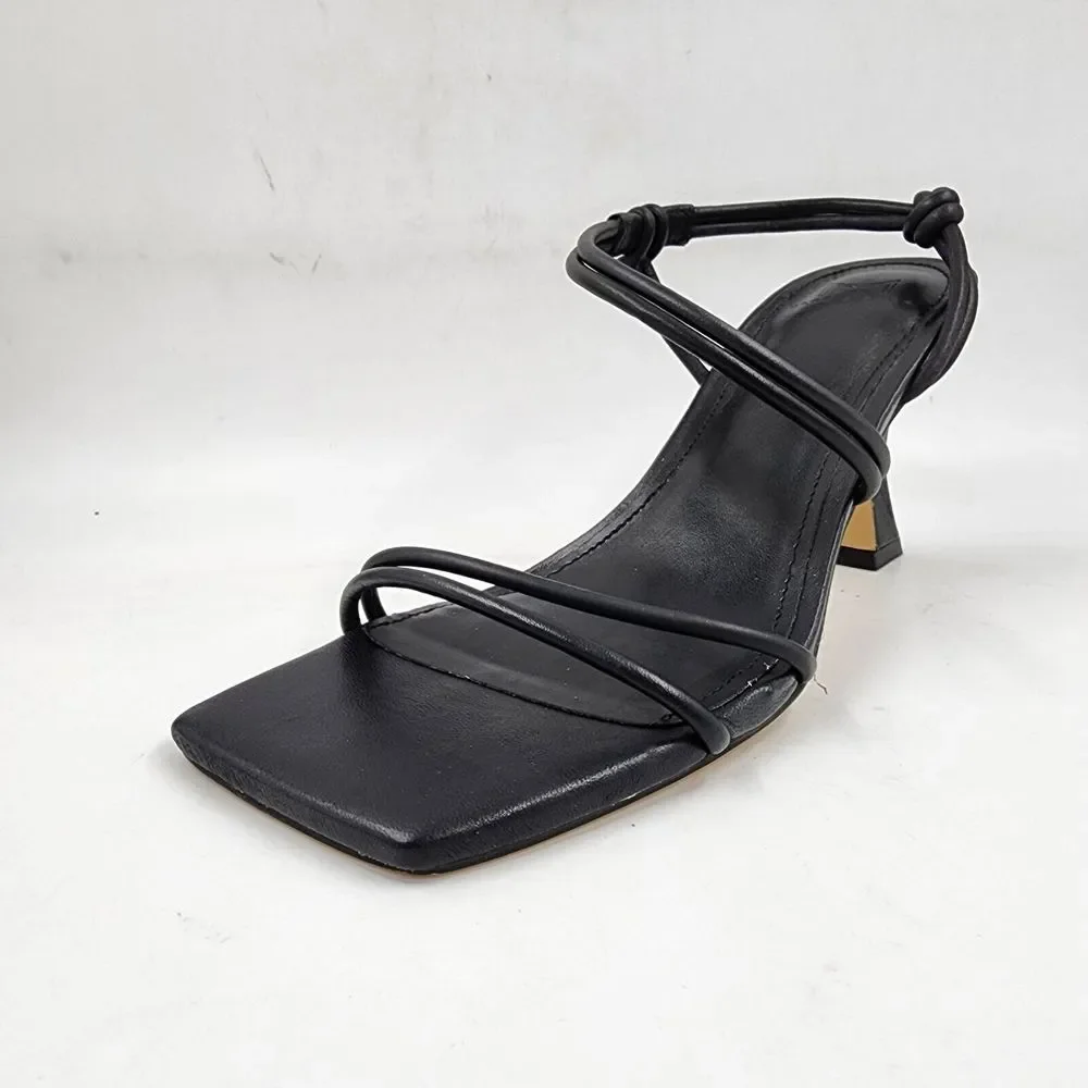 Marc Fisher LTD. Davia Square Toe Sandals Women's 7.5 Black Slingback Strap~ - Picture 2 of 15